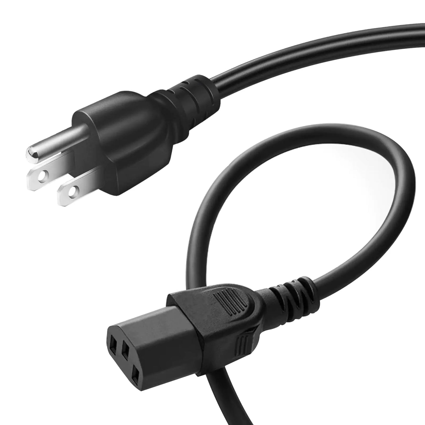 5 FT 10 Amps 250 Volts 3 Prong AC Power Cord Cable for TV Computer Monitor Printer Radio Samsung Dell Vizio LG Asus Laptop Electronics