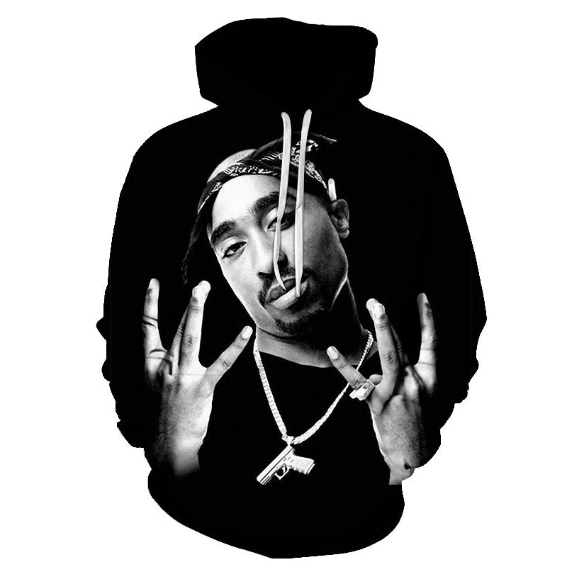  Hip Hop Rock Singer Tupac Hoodie-0