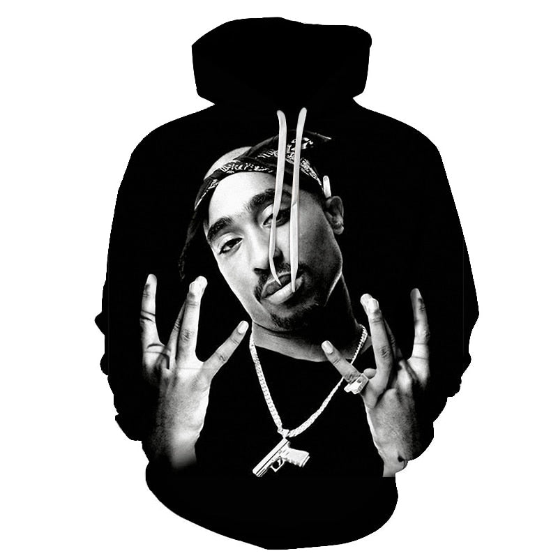  Hip Hop Rock Singer Tupac Hoodie-2